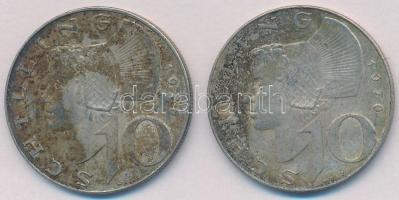 Ausztria 1970. 10Sch Ag (2x) T:2 patina Austria 1970. 10 Schilling Ag (2x) C:XF patina