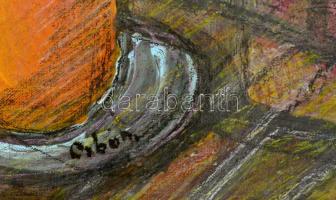 Orbán jelzéssel: Körtés csendélet. Vegyes technika, vászon, 60×36 cm