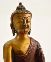 Gyógyító Buddha szobor, bronz szobor, m: 17 cm