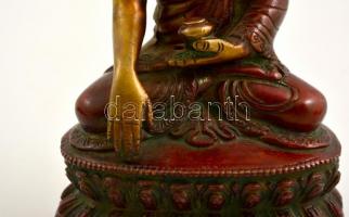 Gyógyító Buddha szobor, bronz szobor, m: 17 cm