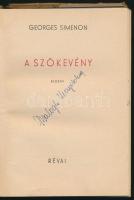 Georges Simenon: A szökevény. Fordította: Rónay György. Bp.,1944,Révai. Kiadói félvászon-kötés, kiad...