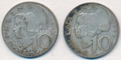 Ausztria 1957-1958. 10Sch Ag (2xklf) T:2,2- patina
Austria 1957-1958. 10 Schilling Ag (2xdiff) C:XF...