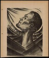 Ruzicskay György (1896-1993): Illusztráció a Szerelemkeresőből. Algrafia, papír, jelzett az algrafián, 29×24,5 cm