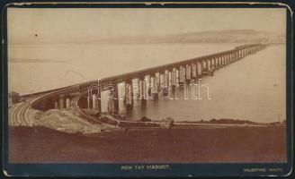 cca 1887 Skócia, a New Tay vasúti viadukt / Scotland the New Tay railway viaduct. 15x9 cm