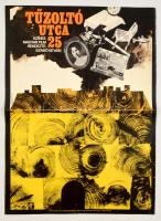 1973 Tűzoltó utca 25, magyar film plakát, rendezte: Szabó István, jelzett (Sándor M.), hajtásnyommal, 56x41 cm