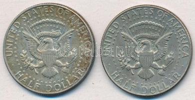 Amerikai Egyesült Államok 1966-1968D 1/2$ Ag "Kennedy" (2x) T:1-,2 
USA 1966-1968D 1/2 Do...