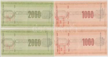 Lengyelország 1989. 1000Zl (2x) sorszámkövető + 2000Zl (2x) sorszámkövető "Lengyel Nemzeti Bank...