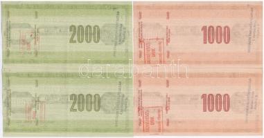 Lengyelország 1989. 1000Zl (2x) sorszámkövető + 2000Zl (2x) sorszámkövető "Lengyel Nemzeti Bank...