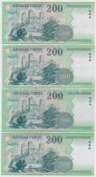 2005. 200Ft (2x) "FA" és "FB" sorszámjelek + 2006. 200Ft (2x) "FA" és ...