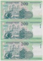 2007. 200Ft (3x) "FA", "FB" és "FC" sorszámjelek T:III