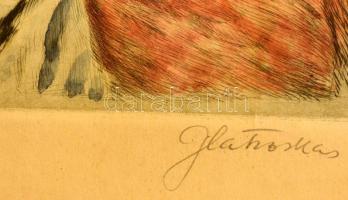 Glatz Oszkár(1872-1958)-Prihoda István(1891-1956): Buborékfújók. Színezett rézkarc, papír, jelzett, ...