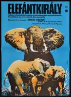 1974 Bánki László (1916-1991): Elefántkirály, amerikai dokumentumfilm plakát, hajtásnyommal, 56,5x39,5 cm