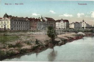 Temesvár, Timisoara; Béga sor, folyópart. Kiadja Gerő Manó / Béga Zeile / riverside apartments