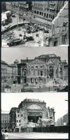 1965 Budapest, a Nemzeti Színház bontása, 4 db vintage fotó, az egyik datált, 9x13 cm és 9x14 cm