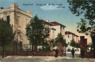 Nagyvárad, Oradea; József főherceg m. kir. honvéd laktanya, katonák a kapuban / K.u.K. military barracks, soldiers
