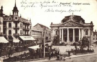 Nagyvárad, Oradea; Szigligeti színház, Emke kávéház / theater, café (kis szakadás / small tear)