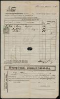1868 A Középdunai Gőzhajózási Társaság Honvéd hajó fuvarlevele  / Bill of fright of Middle-Danube St...