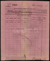 1873 A DDSG Dunai Gőzhajózási Társaság  gyorsárú fuvarlevele  a Honvéd hajó pecsétjével / Bill of fr...