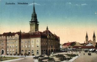 Szabadka, Subotica; Városháza, piac, üzletek. Kiadja Lipsitz / town hall, market, shops