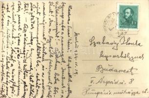 1934 Nógrádszakál, Szakál; látkép, út, templom. photo