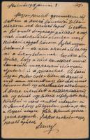 1917 Szatmár, Steuer Ábrahám rabbi, saját kezű levelezőlapja fiának / Ábrahám Steuer rabbi's le...