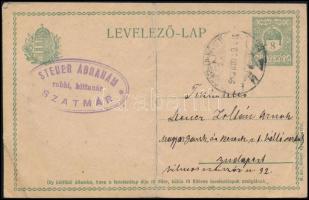1916 Szatmár, Steuer Ábrahám rabbi, saját kezű levelezőlapja fiának / Ábrahám Steuer rabbis letter