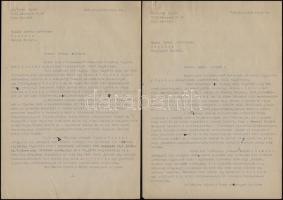 1954 Barta Lajos (1878-1964) író 6 db gépelt levele, 4 db a saját kezű aláírásával, Téri Árpád (1916...