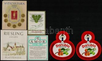 14 db különféle bor- és konzervcímke