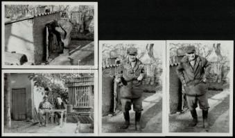 cca 1980 Falusi életképek, 12 db fekete-fehér fotó, 9×13 cm