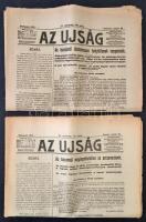 1917 Az újság 2 száma: 1917. május 26., 30 sz. XV. évf. 134., 137. sz., 12+16 p. Benne a kor, az I. világháború híreivel, közte Isonzói ütközetről szóló vezércikkekkel. Szakadásokkal.