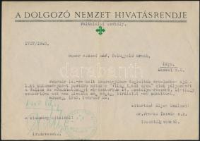 1945 Nyilas kormányszerv a Dolgozó Nemzet Hivatásrendje feltalálói osztályának levele egy A VIlág igazi arca c. pályaművel kapcsolatban