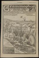 1915 Grammophon/Dörge Bank Rt., nagyméretű újságreklám, 39x26 cm