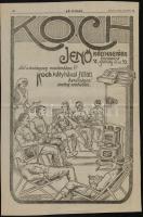 1915 Koch Jenő kályhagyára/Stern József cs. és kir. udv. szállító nagyméretű újságreklám, 39x26 cm