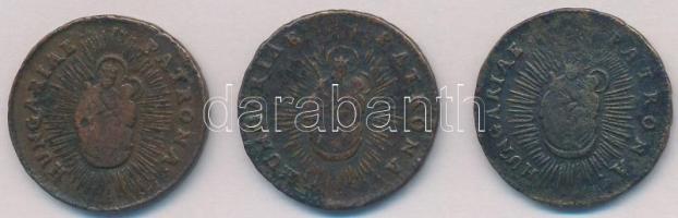 1763. Rézdénár "Mária Terézia / zárt korona" (3x) T:2-,3 Huszár: 1756., Unger III.: 1278