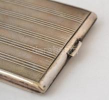 Ezüst (Ag.) art deco cigarettatárca, jelzett, mesterjeggyel (BM), nettó: 153 g, 11×8 cm