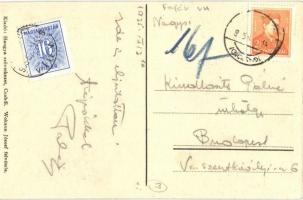 Csabdi, Állami elemi népiskola, gyerekek, Községháza a hősök szobrával, emlékmű. Wokaun József felvé...