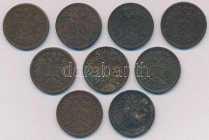 Ausztria 1899-1915. 2h Br (9xklf) T:2,2- 
Austria 1899-1915. 2 Heller Br (9xdiff) C:XF,VF