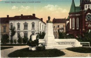 Arad, Fábián Gábor szobra a Kossuth parkban / statue, park (kopott sarkak / worn corners)