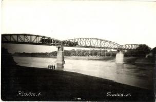 1937 Kisköre, Tisza vasúti híd vonat szerelvénnyel. photo
