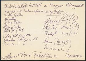 1983 Jégkorong VB FDC, rajta a magyar jégkorong válogatott tagjainak aláírásai. Pintér, Flóra, Menyhárt, Alojz és mások