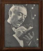 cca 1960 Feleki Kamill színész portréja, nagyméretű fotó, üvegezett fa keretben, 28,5×21,5 cm