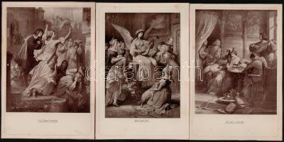 cca 1900 Goethe női alakjai. 10 db festményről készült fotó / female characters of Goethe. Photo prints. 11x16 cm