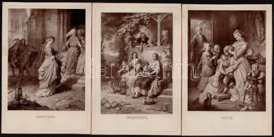 cca 1900 Goethe női alakjai. 10 db festményről készült fotó / female characters of Goethe. Photo pri...