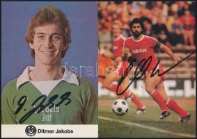 Dietmar Jakobs és Gerd Müller focista aláírt képe, 10x15 cm