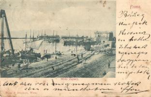 1901 Fiume, Rijeka; Molo Zapary / Szapáry kikötő, vasút, Weiss & Dreykurs / port, railway (EK)