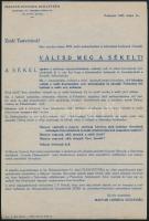 1943 Magyar Cionista Szövetség felhívása a sékel megváltására. 19x28 cm