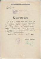 1943 Kivételezettségi igazolvány kitüntetett zsidó származású katonának, + 1940 Tanúsítvány nem zsid...