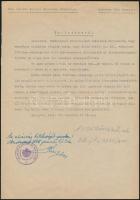 1945 Barkóczy Béla ezredes saját kézzel aláírt nyilatkozata, melyben egy zsidó származású katonatiszttel szembeni méltánytalan eljárásról nyilatkozik.