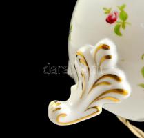 Herendi porcelán virágmintás lámpatest, kézzel festett, jelzett, kis kopásnyomokkal, m: 23,5 cm
