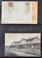 91 db RÉGI történelmi magyar képeslap és fotó albumban. Több érdekes, jobb lap ritka településekről ...